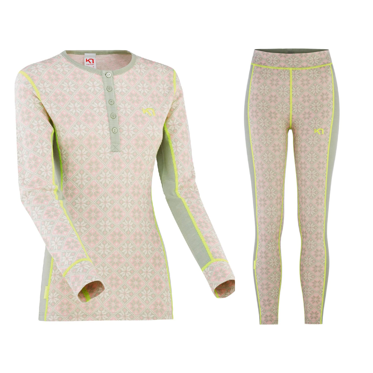 Kari Traa Rose Long Sleeve High Waist Skiundertøj Sæt Dame - Slate - XXL