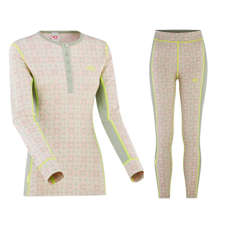 Kari Traa Rose Long Sleeve High Waist Skiundertøj Sæt Dame - Slate - XXL