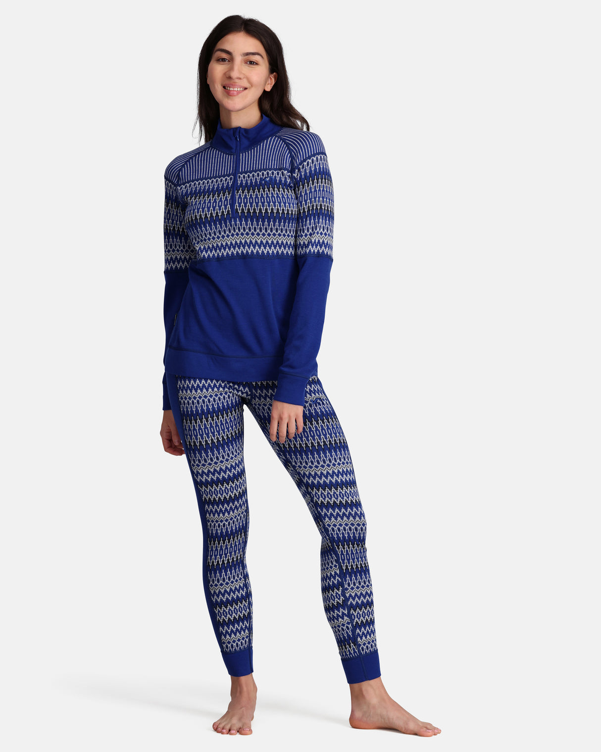 Kari Traa Silja Half Zip Baselayer Skiundertøj Sæt Dame - Azure Blue -