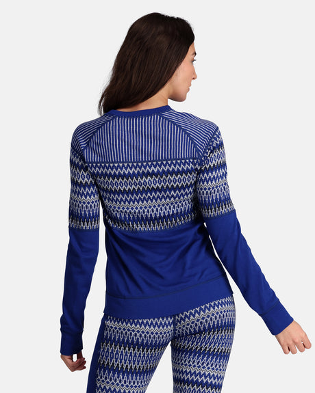 Kari Traa Silja Long Sleeve Baselayer Skiundertøj Sæt Dame - Azure Blue -