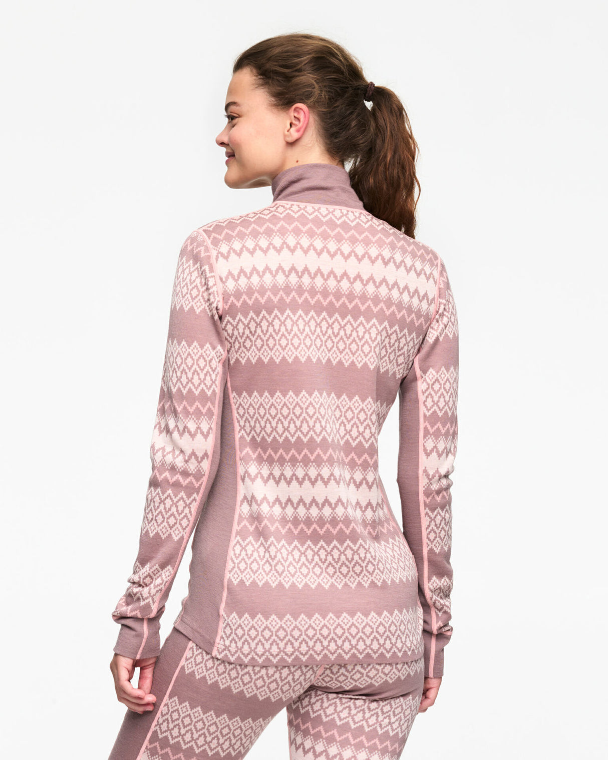 Kari Traa Agnes 2.0 Half Zip Skiundertøj Sæt Dame - Taupe -