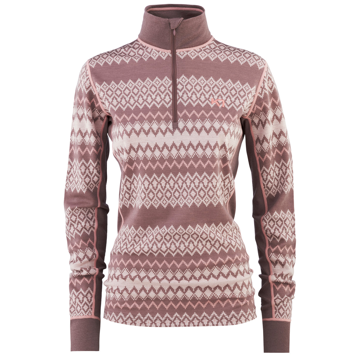 Kari Traa Agnes 2.0 Half Zip Skiundertøj Sæt Dame - Taupe -