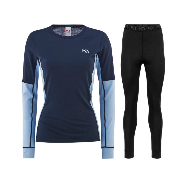 Kari Traa Elenore / Klara Baselayer Skiundertøj Sæt Dame - Marin / Black - XL