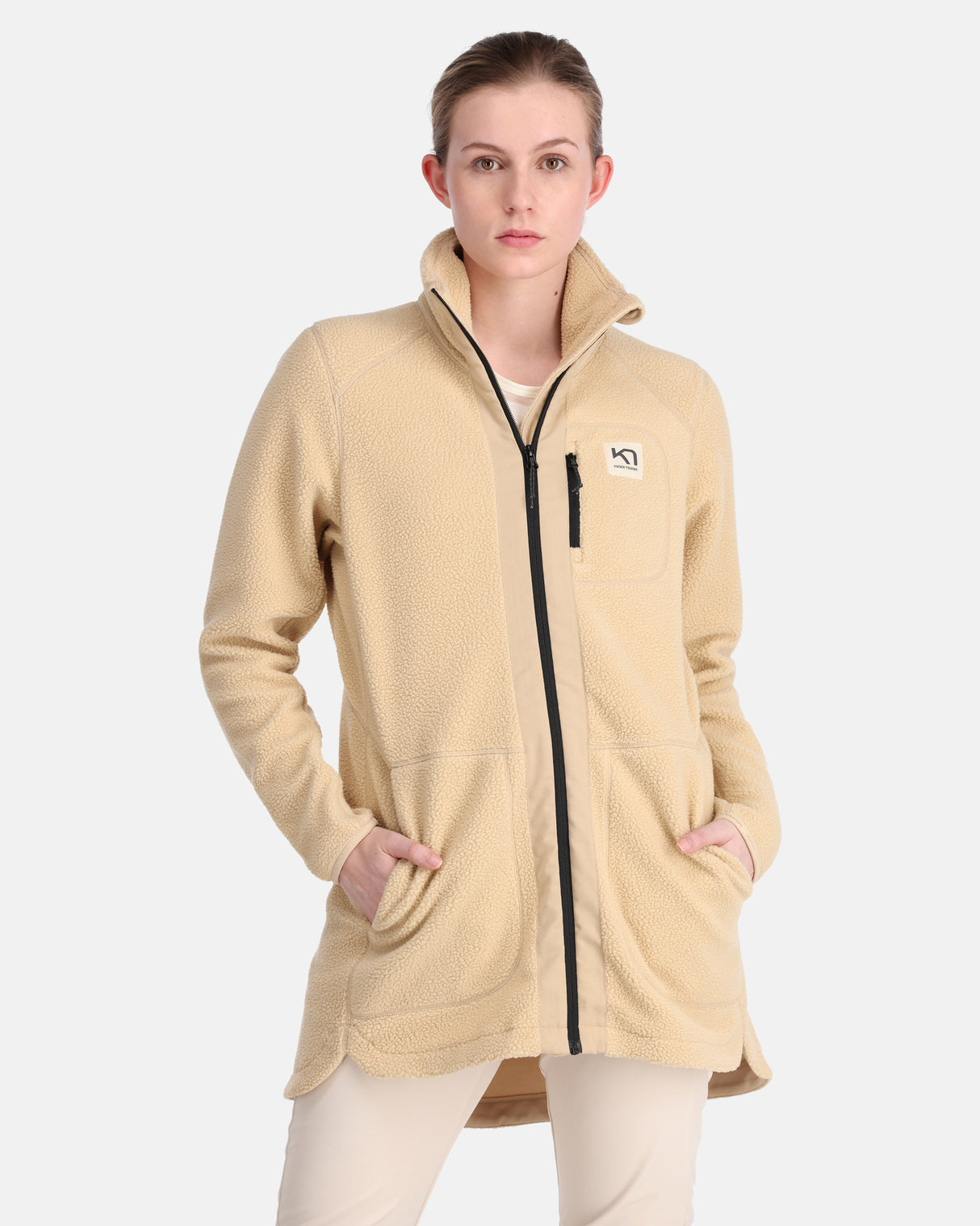 Kari Traa Sanne Pile Jacket Fleecejakke Dame - Oat Beige -