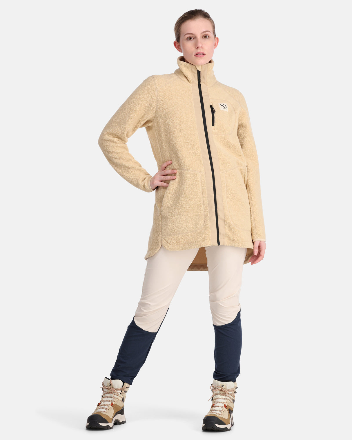 Kari Traa Sanne Pile Jacket Fleecejakke Dame - Oat Beige -