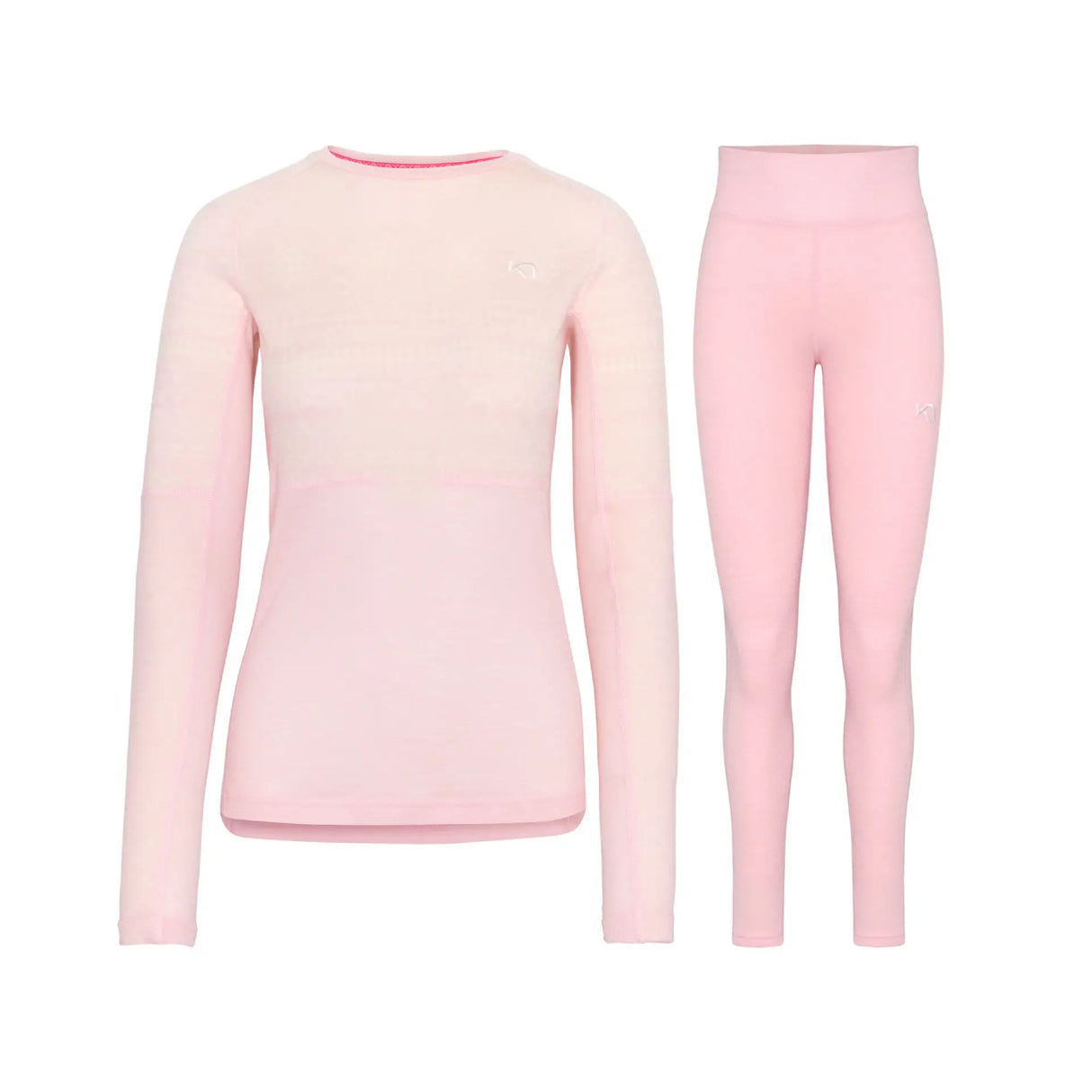 Kari Traa Vilma Long Sleeve High Waist Skiundertøj Sæt Dame - Cotton Candy - XL