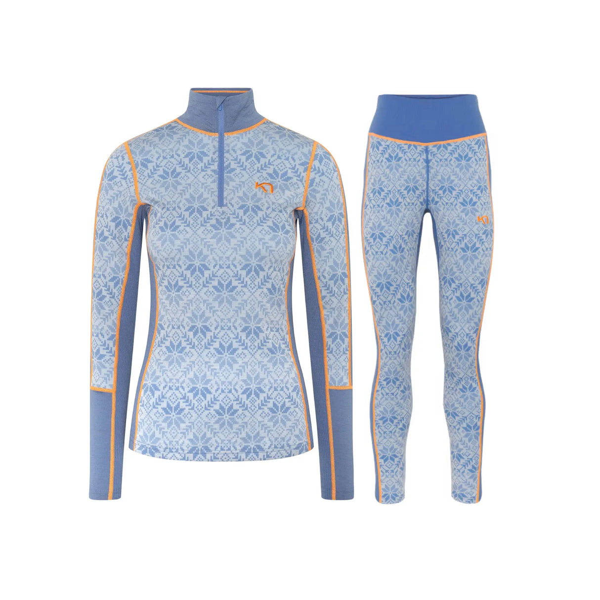 Kari Traa Anna Half Zip Skiundertøj Sæt Dame - Sea - XL