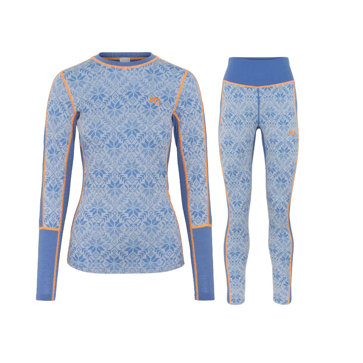 Kari Traa Anna Long Sleeve Skiundertøj Sæt Dame - Sea - XL