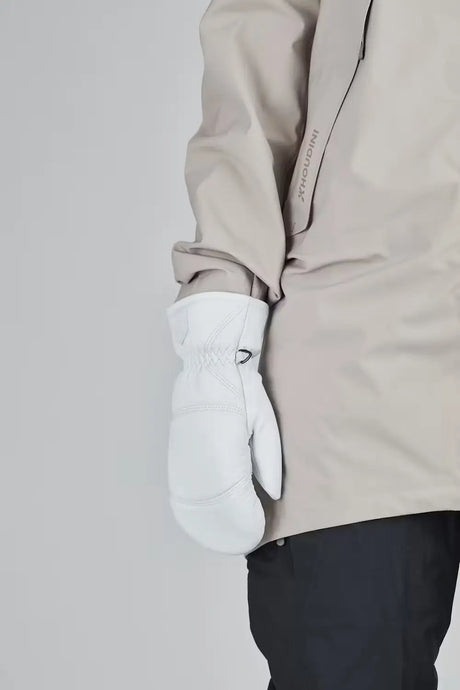 Hestra Leather Box Mitt Skiluffer - Offwhite -