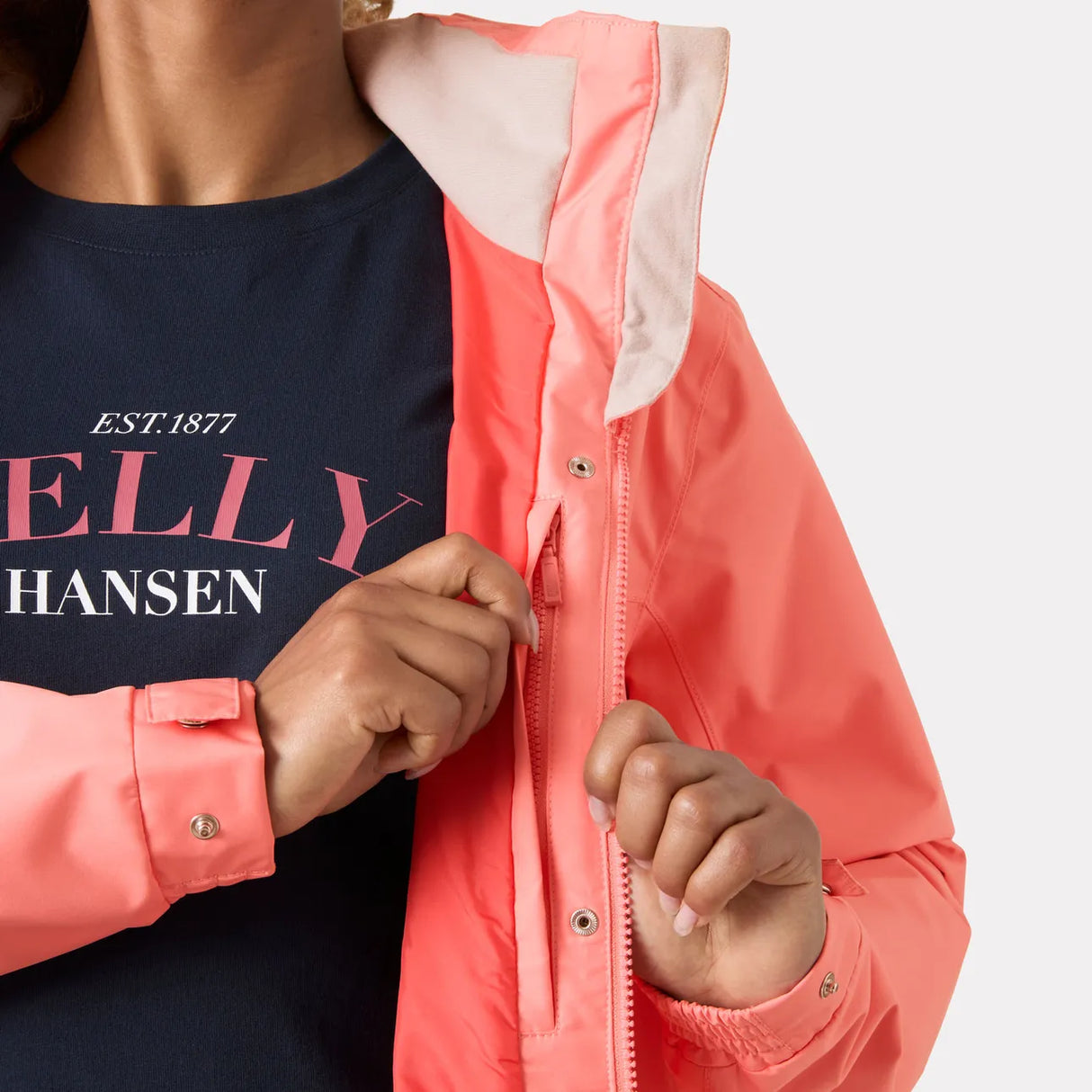 Helly Hansen Women's Aden Rain Jacket Regnjakke Dame - Coral Almond -