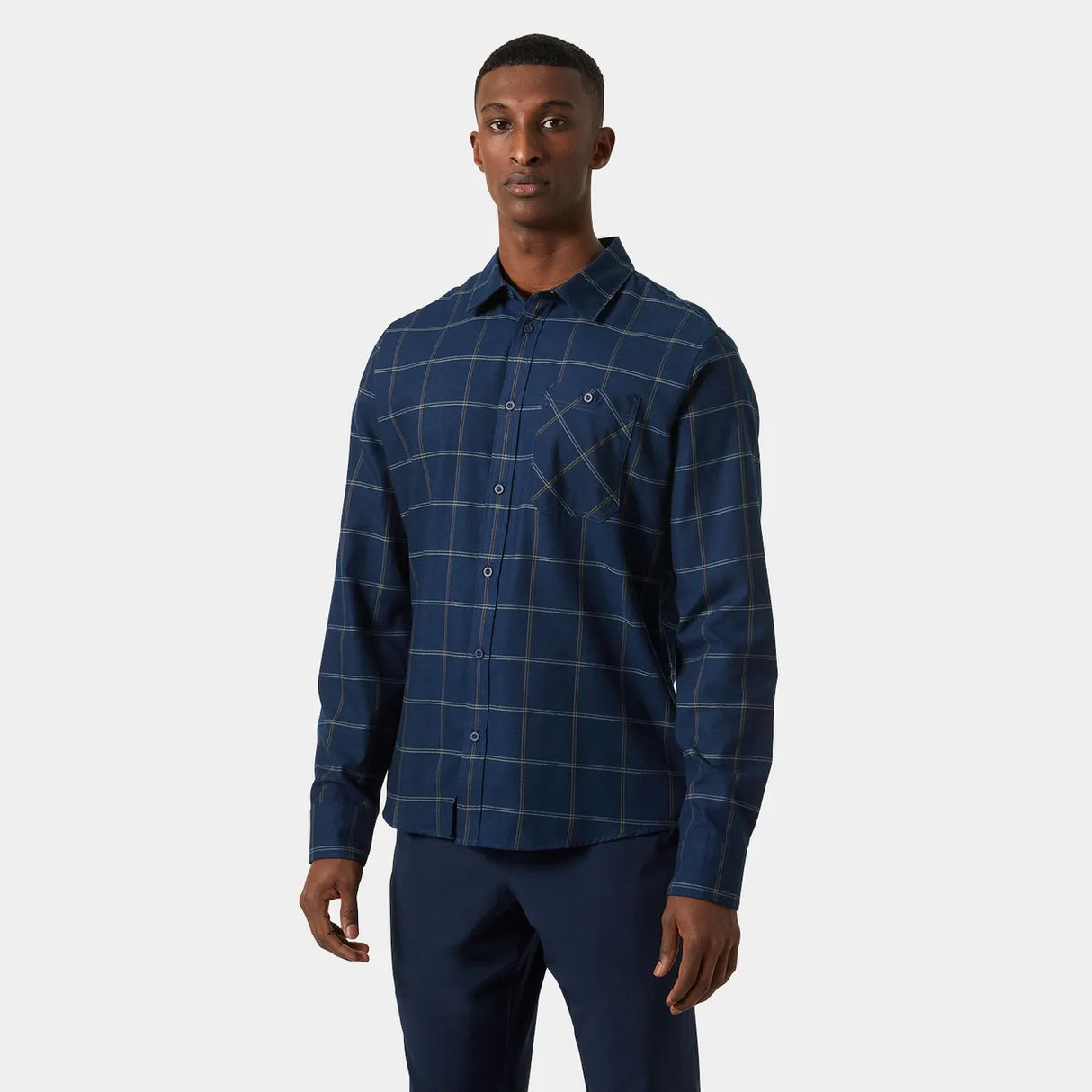 Helly Hansen Men’s Aker Flannel Long Sleeve Shirt Flannelskjorte Herre - Ocean Sierra - Ocean Sierra