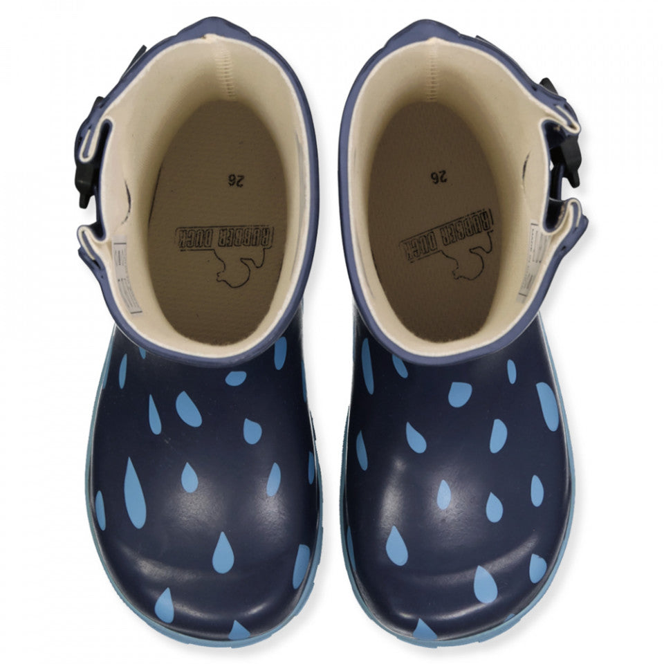 Rubber Duck Classic Raindrop Kids Gummistøvler Børn - Blue -
