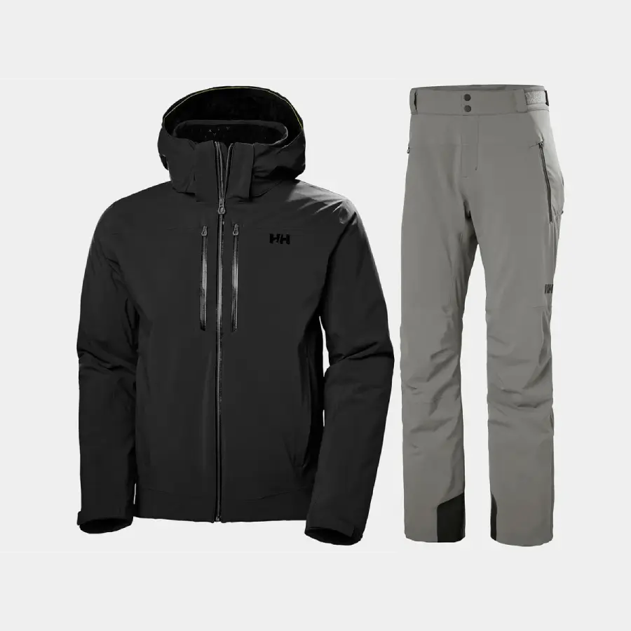 Helly Hansen Men's Alpha Lifaloft Skisæt Herre - Black / Concrete - 3XL