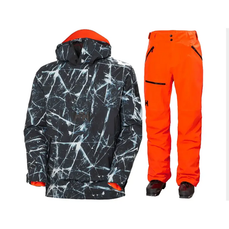 Helly Hansen Men's ULLR D / Sogn Skisæt Herre - Black Ice / Neon Orange - 2XL