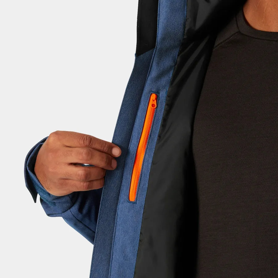 Helly Hansen Men's Powderface / Sogn Skisæt Herre - Deep Fjord / Neon Orange -