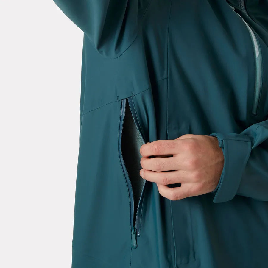 Helly Hansen Men's Alpha Long Ski Shell Jacket Skijakke Herre - Dark Creek -