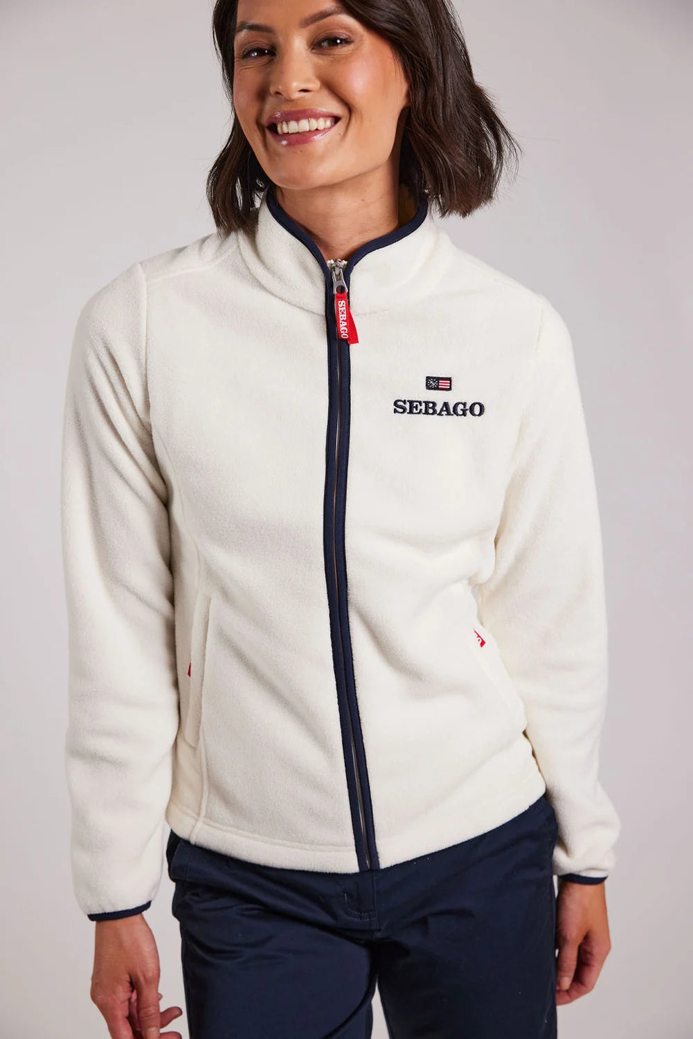 Sebago Womens Fleece Jacket Fleecejakke Dame - White - White
