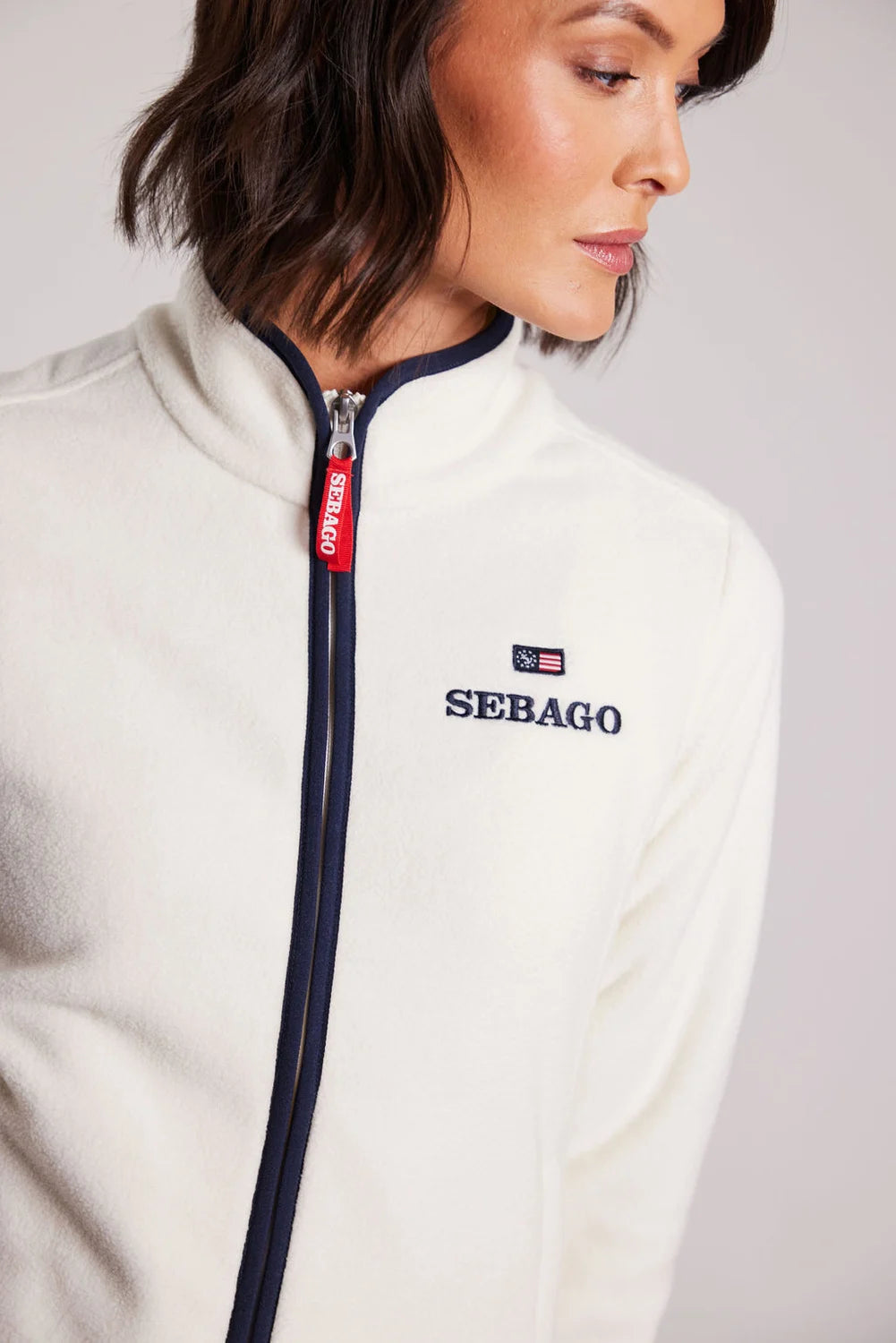 Sebago Womens Fleece Jacket Fleecejakke Dame - White -