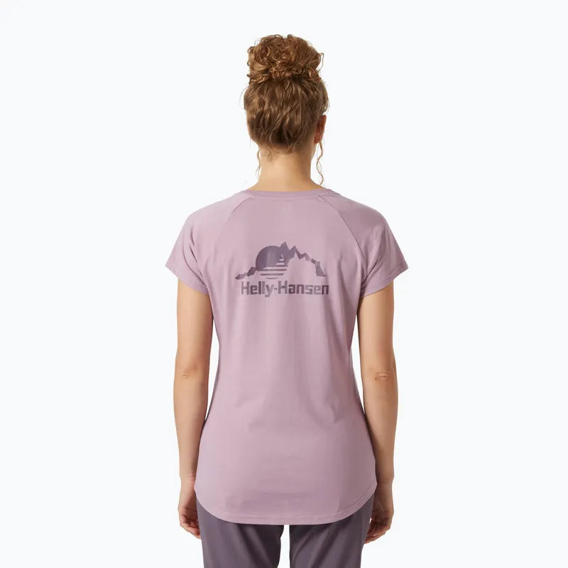 Helly Hansen Women's Nord Graphic Drop T-Shirt Dame - Purple -
