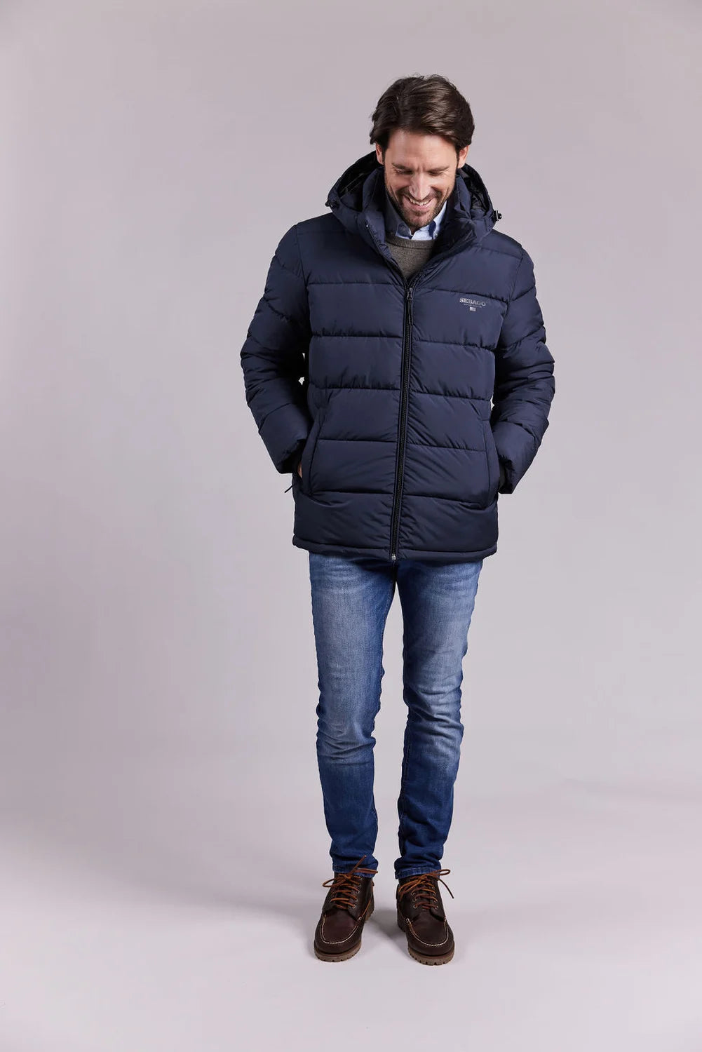 Sebago Jasper Puffer Jacket Vinterfrakke Herre - Dark Navy -