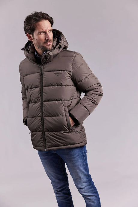 Sebago Jasper Puffer Jacket Vinterfrakke Herre - Dark Sand -