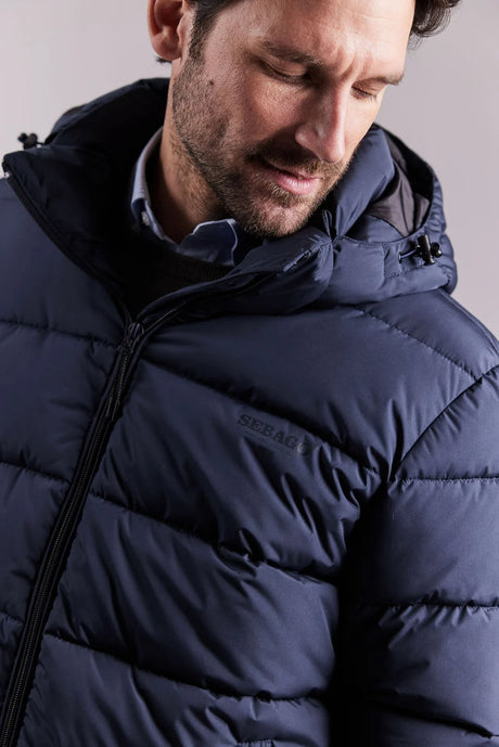 Sebago Jasper Puffer Jacket Vinterfrakke Herre - Dark Navy -