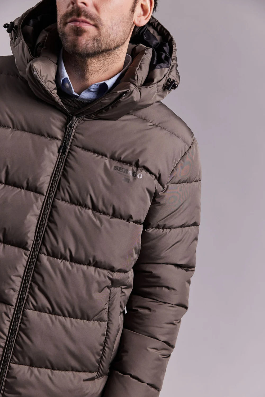 Sebago Jasper Puffer Jacket Vinterfrakke Herre - Dark Sand -