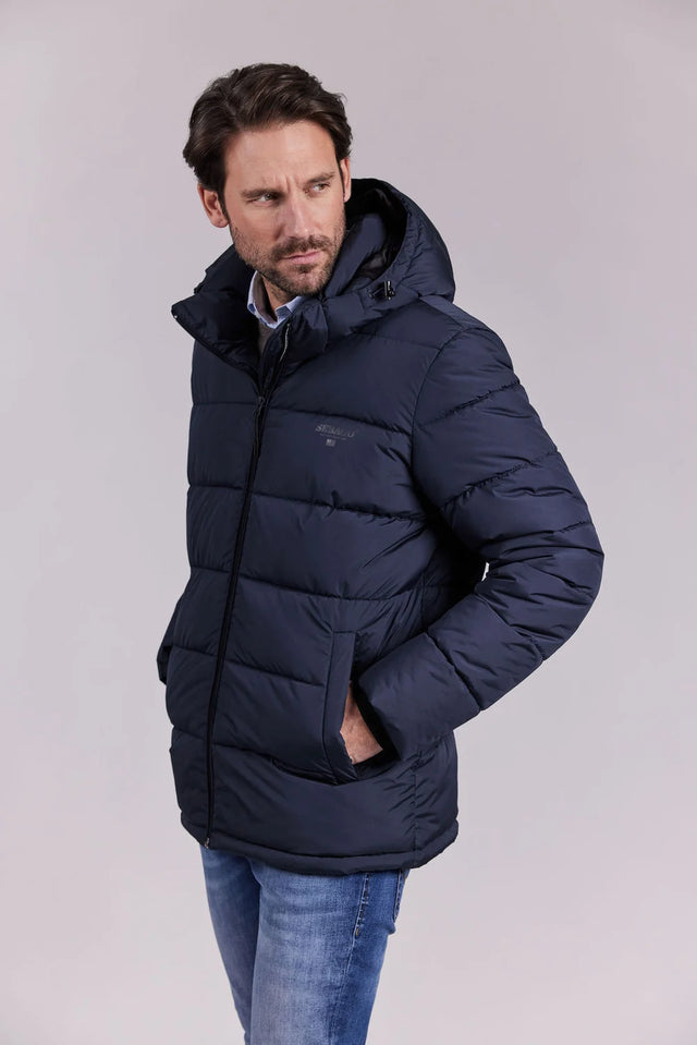 Sebago Jasper Puffer Jacket Vinterfrakke Herre - Dark Navy -