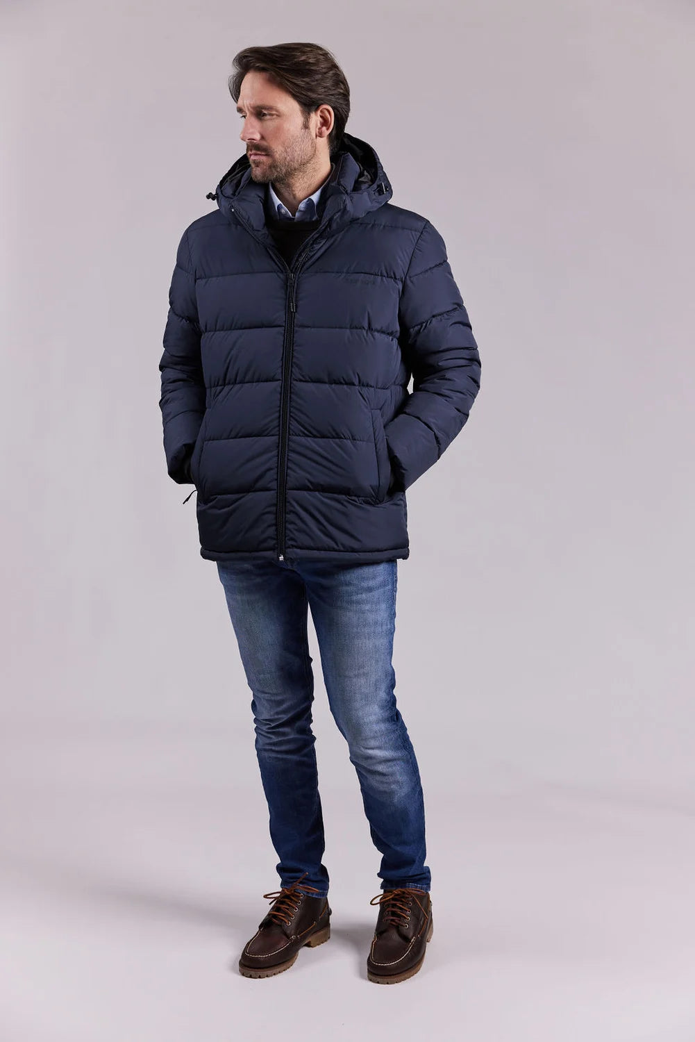 Sebago Jasper Puffer Jacket Vinterfrakke Herre - Dark Navy -