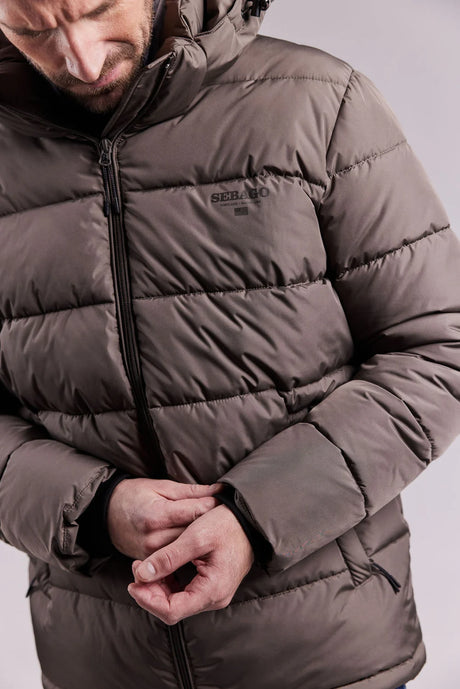 Sebago Jasper Puffer Jacket Vinterfrakke Herre - Dark Sand -