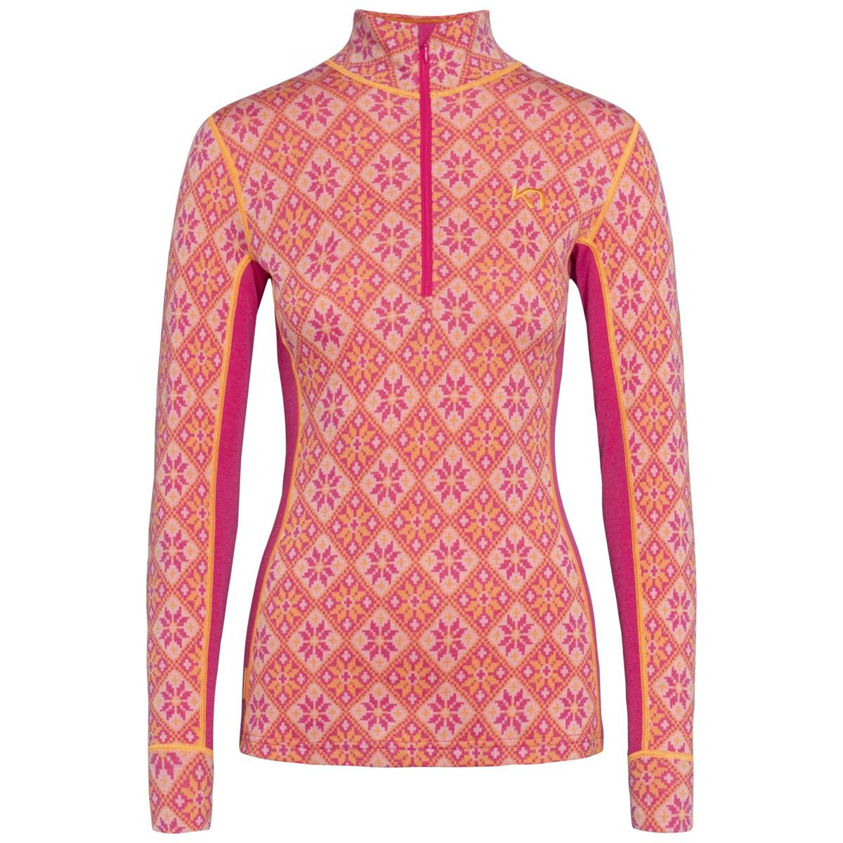 Kari Traa Rose Half-Zip Plus Size Skiundertrøje Dame - Berry Pink - Berry Pink