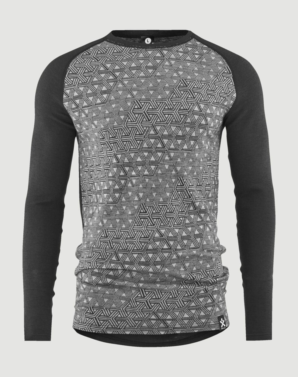 Bula Geo Merino Wool Crew Skiundertøj Sæt Herre - Dark Grey / Grey Melange -