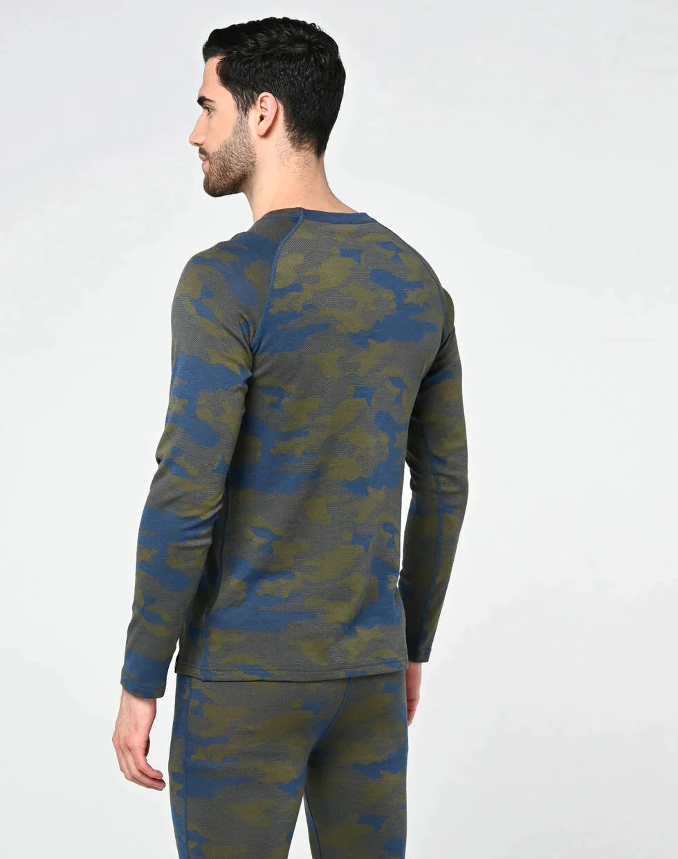 Bula Camo Merinould Skiundertøj Sæt Herre - Denim -