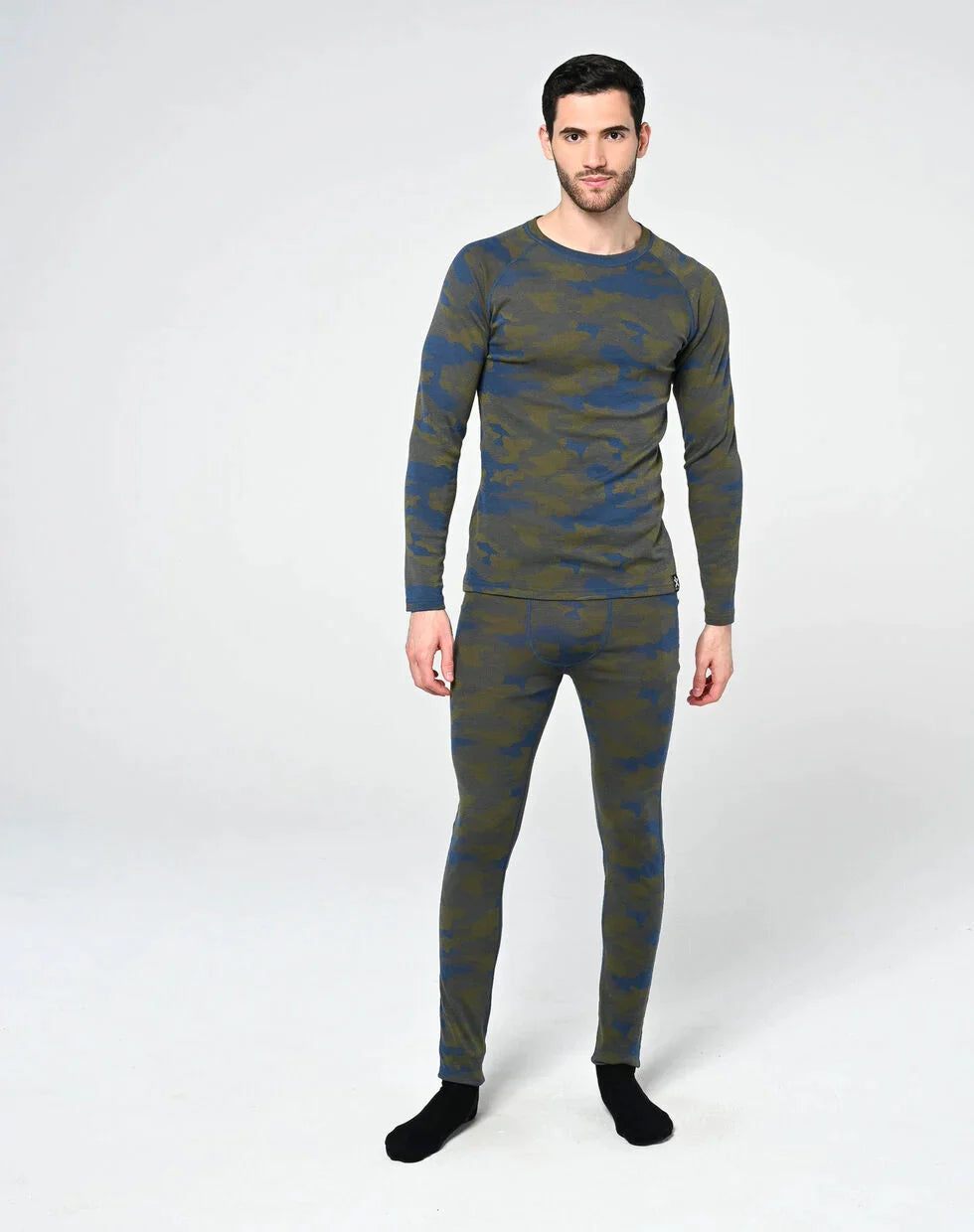 Bula Camo Merinould Skiundertøj Sæt Herre - Denim - XL