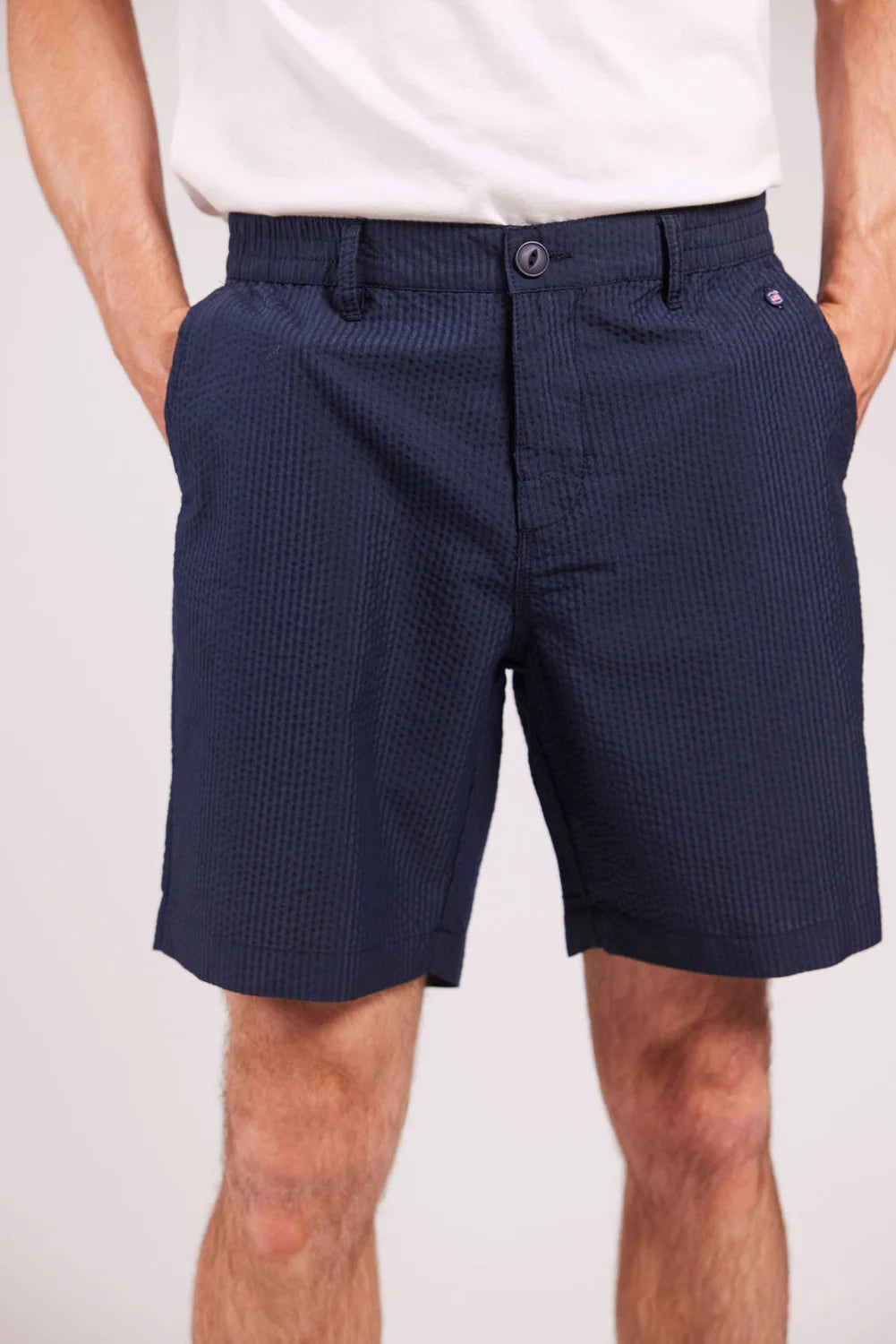 Sebago Seersucker Shorts Herre - Navy - Navy