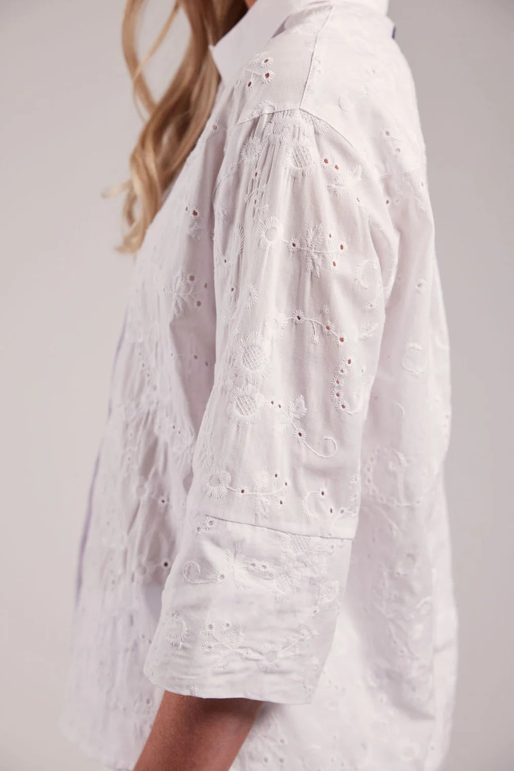 Sebago Helen Broderie Anglaise Blouse Bluse Dame -