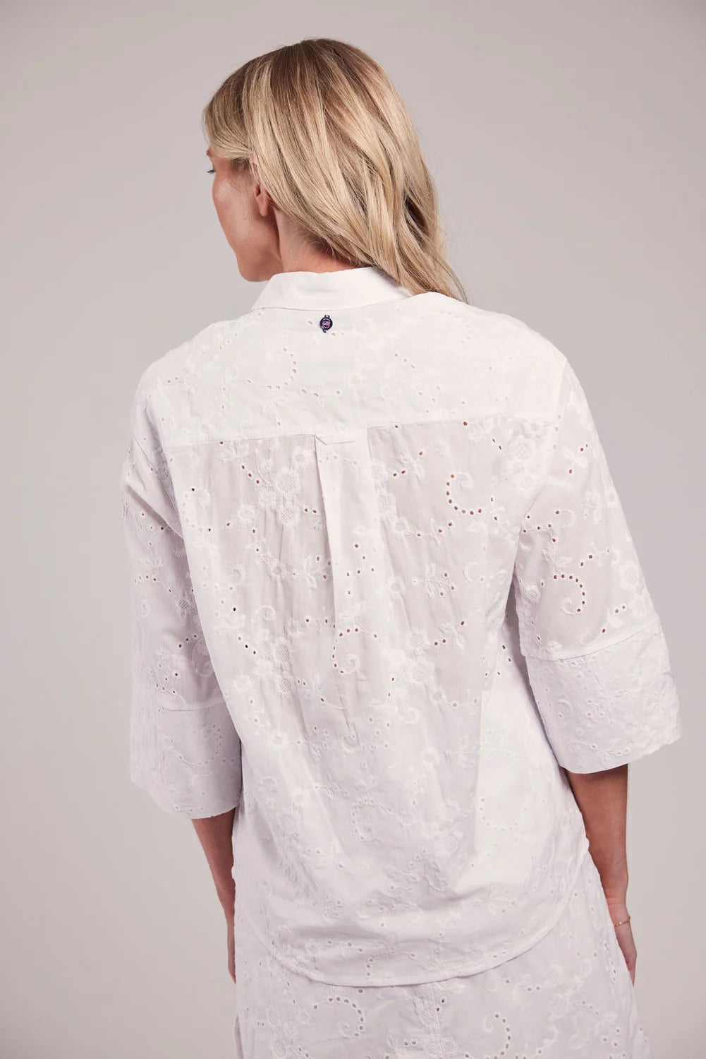 Sebago Helen Broderie Anglaise Blouse Bluse Dame -