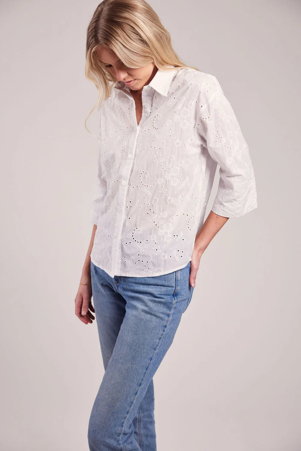 Sebago Helen Broderie Anglaise Blouse Bluse Dame -