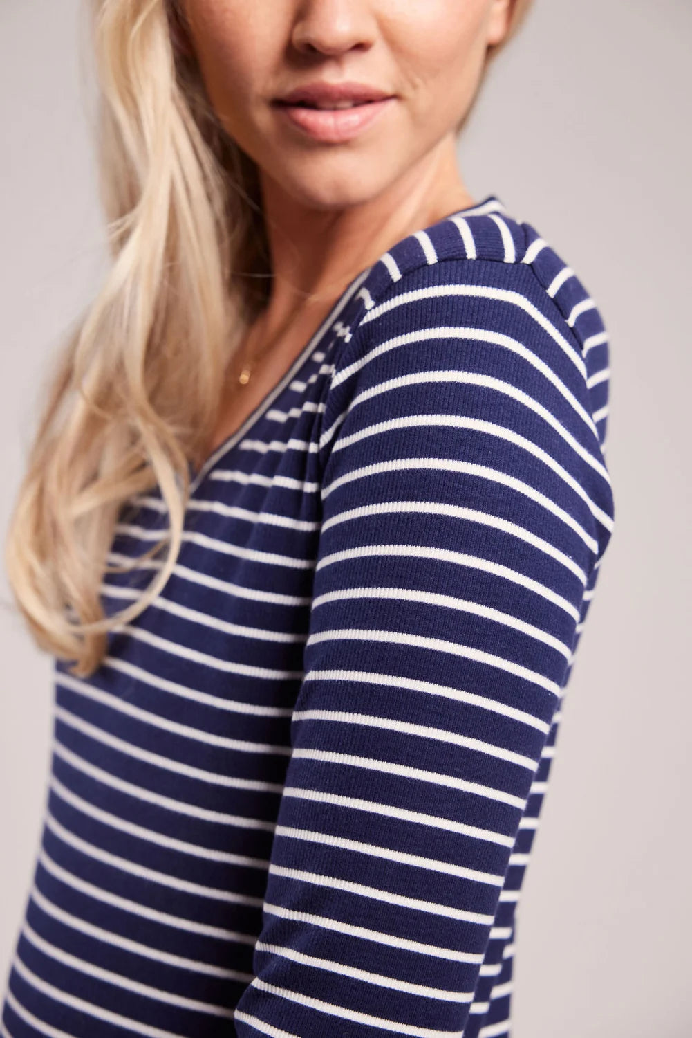 Sebago Vera Rib Half Sleeve Bluse Dame 123 -