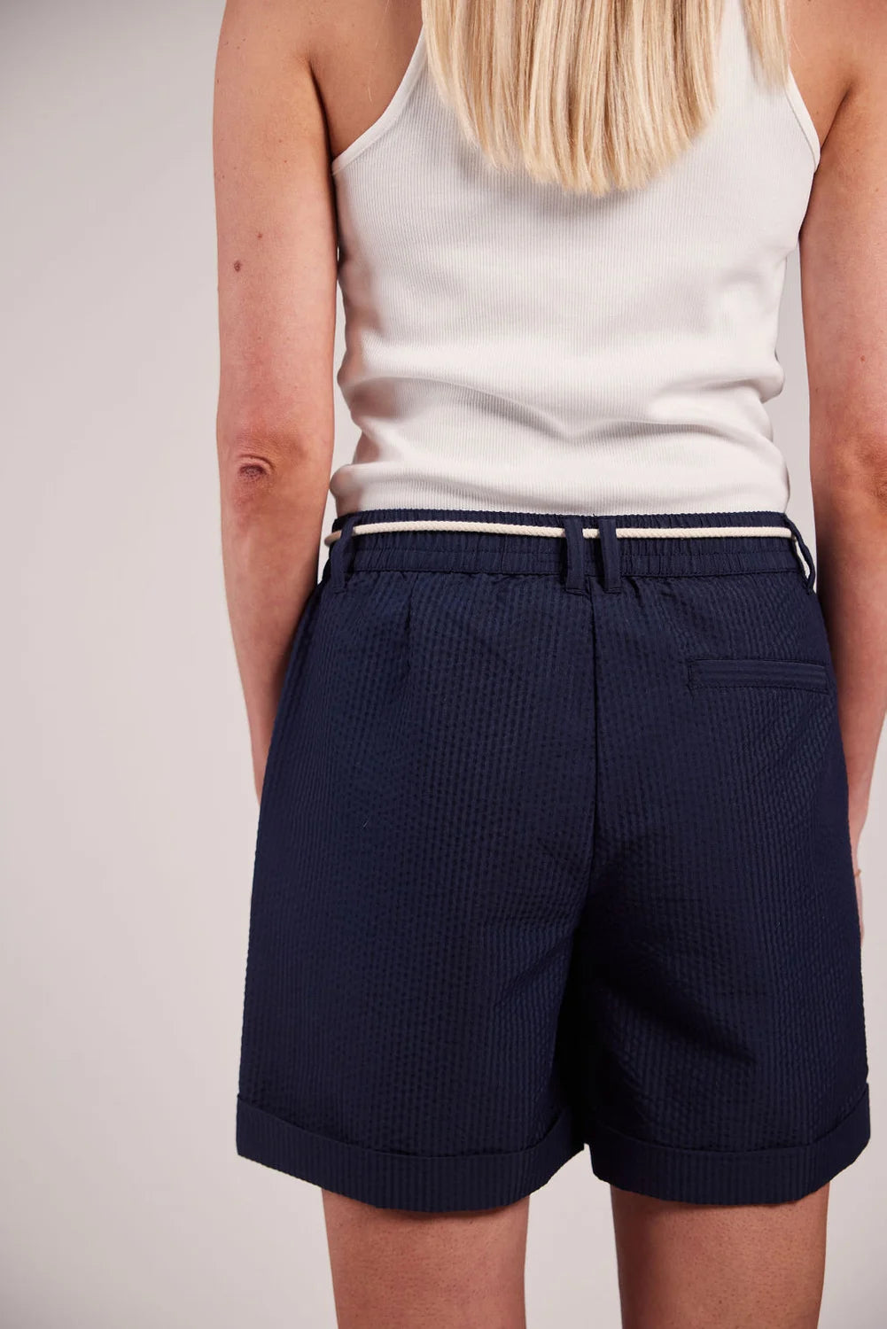 Sebago Tina Seersucker Shorts Dame - Navy -