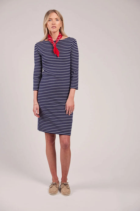 Sebago Vanja Striped Ribbed Dress Kjole - Navy White