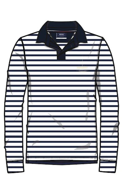 Sebago French Stripe Rugger Sweater Herre - White/Navy - White Navy