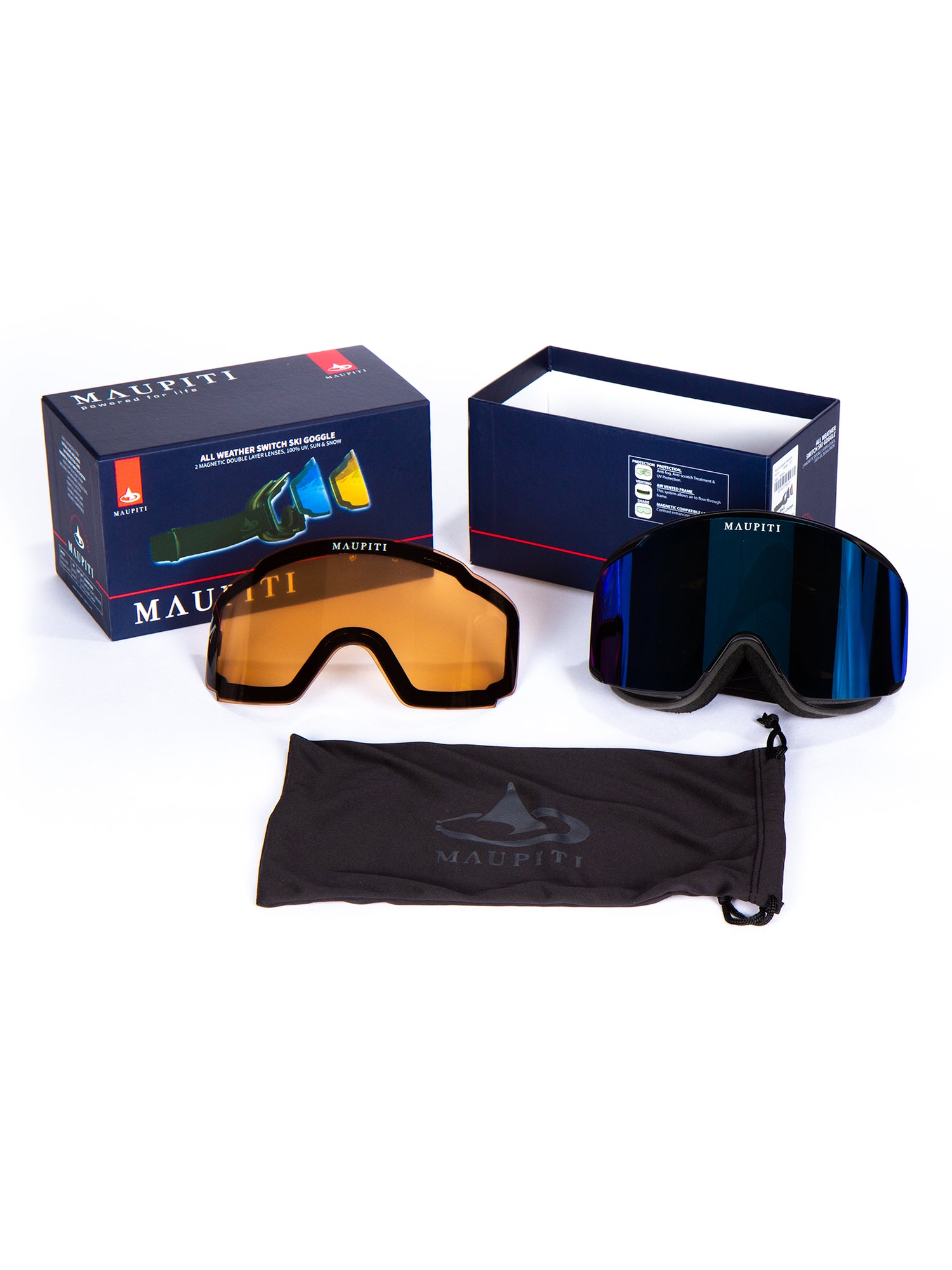 Maupiti Rox Ski Goggle Magnetic Skibriller Dame / Herre -