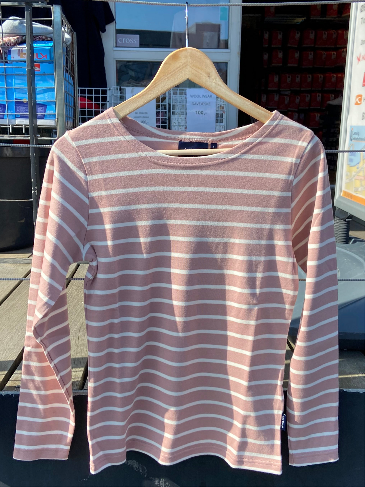 Sea Ranch Antibes Stribet Langærmet T-shirt Dame - Woodrose / Ecru -