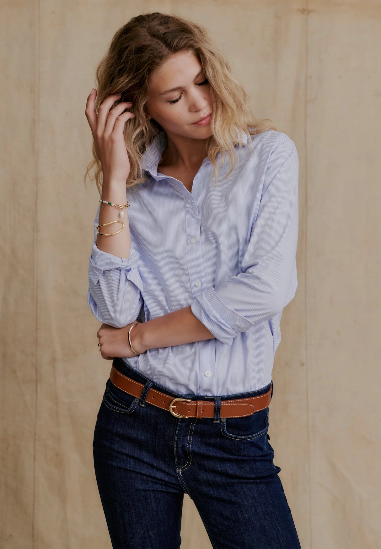 Redgreen Women Alba Shirt Skjorte Dame - Light Blue Stripe -