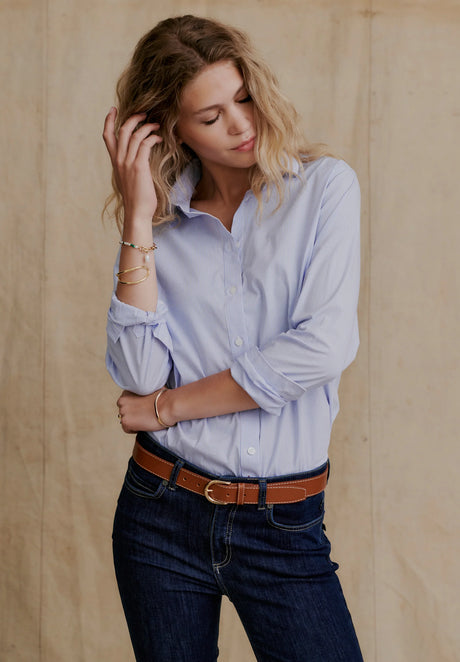 Redgreen Women Alba Shirt Skjorte Dame - Light Blue Stripe -