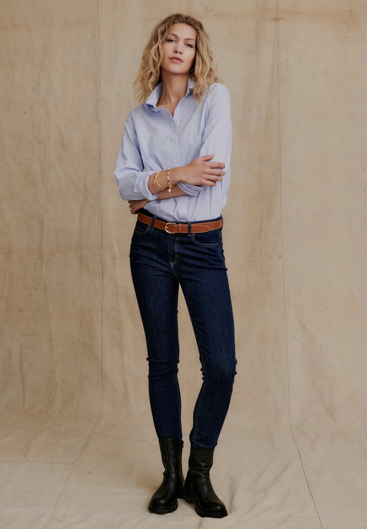 Redgreen Women Alba Shirt Skjorte Dame - Light Blue Stripe -