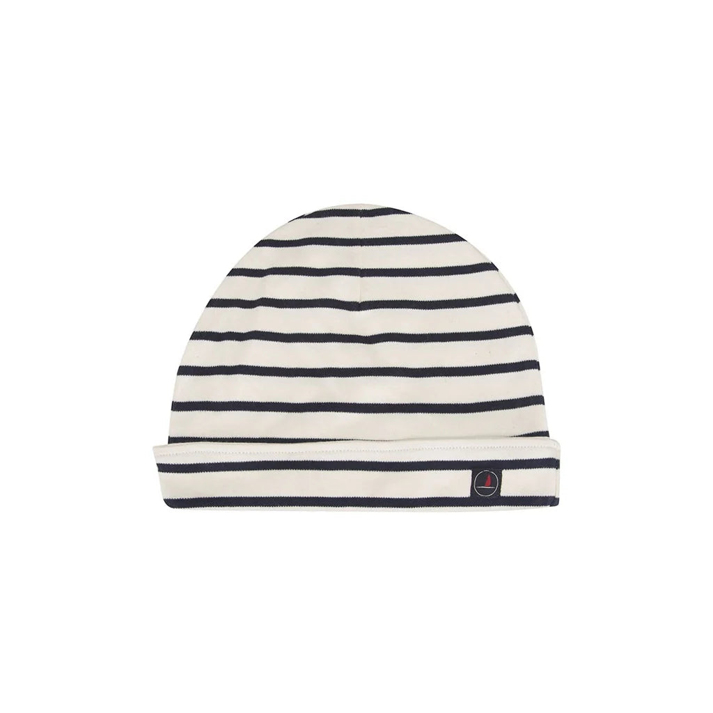 Sea Ranch Breton Beanie Stribet Hue Dame / Herre - Ecru / SR Navy - Ecru SR Navy One-size