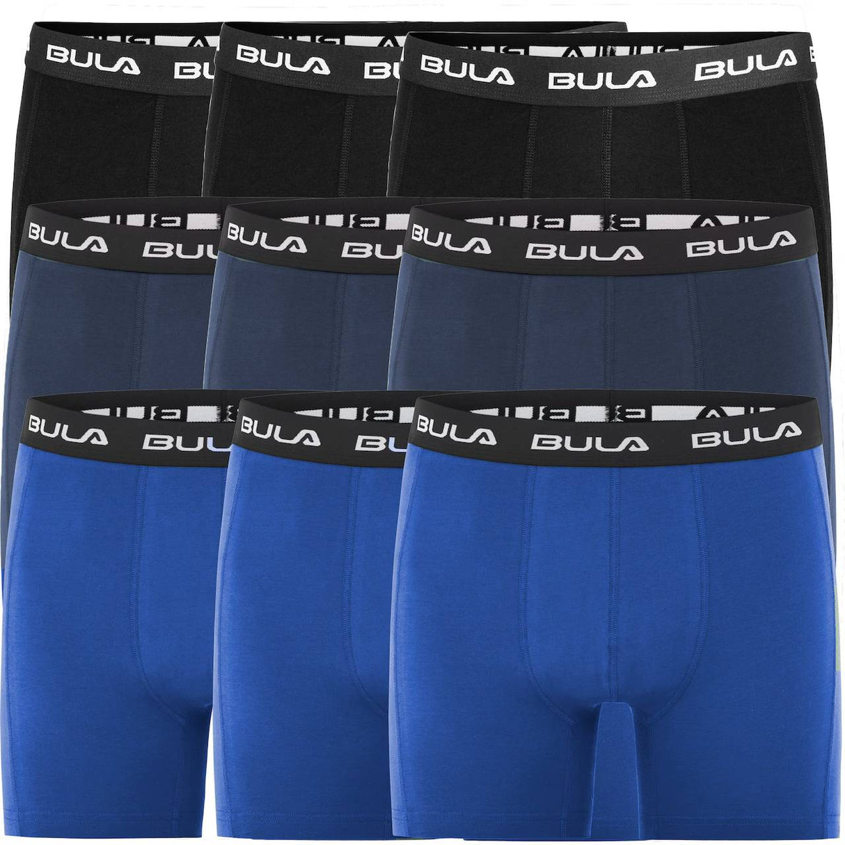 Bula Men's Frame 9pk Boxers Boxershorts Herre - Black-Electric Blue-Navy - Black-Electric Blue-Navy