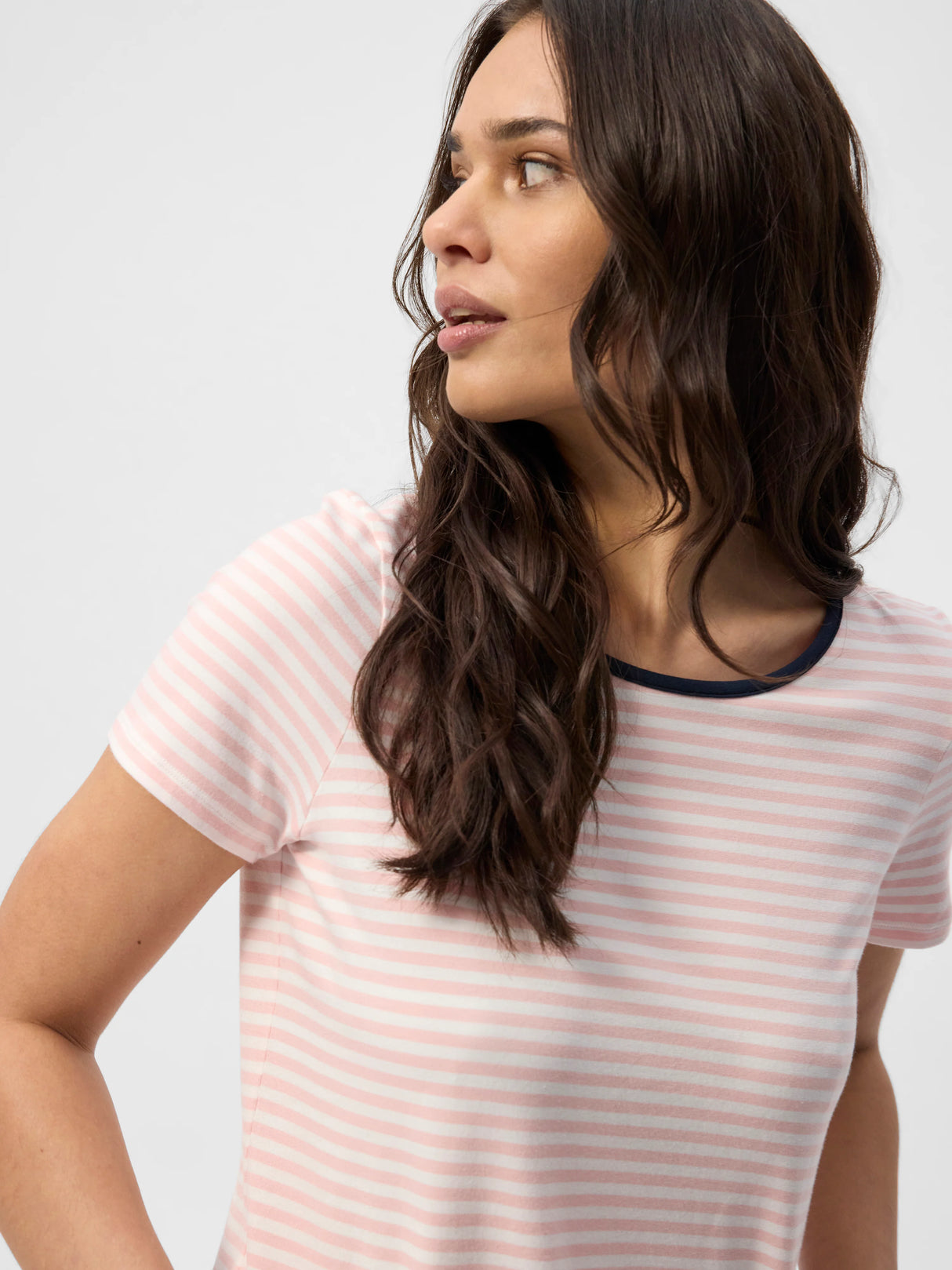 Redgreen Woman Cecilie Tee T-shirt Dame – Rose Stripe | Bomuld & Modal